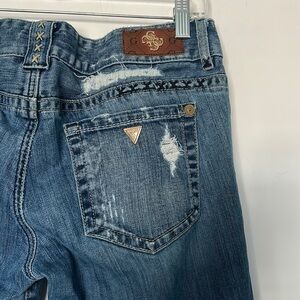 Guess Daredevil Distressed Boot Cut Jeans